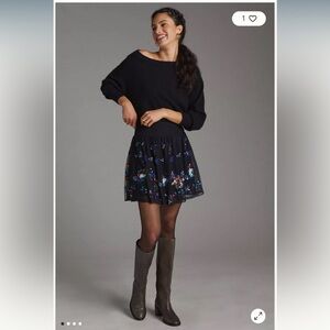 Sequined Tulle Mini Skirt